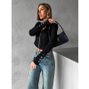 Černý stylový crop blejzr se zipem YELIZ