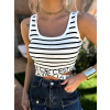 Bílý pruhovaný crop top OLOVOT
