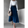 Modrá dlouhá džínová sukně LINETE