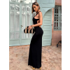 Černé dlouhé elastické šaty EMINES