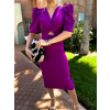 Tmavě fialové elegantní šaty TOLAR s průstřihem