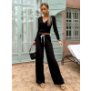 Černé pohodlné kalhoty AJSAL s rozšířenými nohavicemi