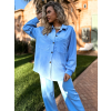 Modrá oversize košile LAILAPS dlouhým rukávem