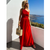Červené elegantní dlouhé šaty FLOAT