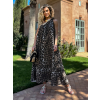 Leopardí hnědé dlouhé mušelínové šaty THAD