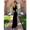 Černé dlouhé elastické šaty SLAVENE