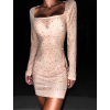 Nude třpytivé síťované šaty RINATE s kamínky