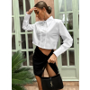 Bílá krátká 100% bavlna crop top košile HAKAN
