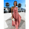 Lososové elegantní dlouhé šaty FLOAT na jedno rameno