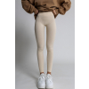 Béžové basic elastické žebrované legíny MARTINELI