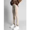 Béžové basic elastické žebrované legíny MARTINELI