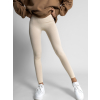 Béžové basic elastické žebrované legíny MARTINELI