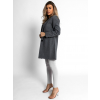 Tmavě šedý basic flaušový kabát NOAM
