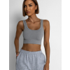 Šedý basic krátký sportovní top ROJELIO