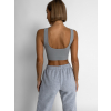 Šedý basic krátký sportovní top ROJELIO