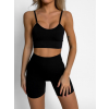Černý sportovní elastický žebrovaný komplet LETIS