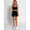 Černý sportovní elastický žebrovaný komplet LETIS
