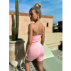 Růžový sportovní krátký žebrovaný komplet LETIS