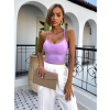 Světle fialový elastický crop top NALISA s vycpávkami