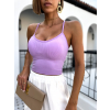 Světle fialový elastický crop top NALISA s vycpávkami