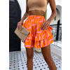 Oranžová volánková letní sukně IRKANT