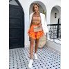 Oranžová volánková letní sukně IRKANT