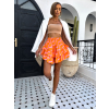 Oranžová volánková letní sukně IRKANT