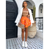 Oranžová volánková letní sukně IRKANT