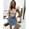 Krémový třpytivý crop top GILIS ve tvaru srdce