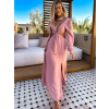 Starorůžové dlouhé šaty CURTISEN s průstřihy