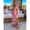 Starorůžové dlouhé šaty CURTISEN s průstřihy