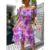 Fialové letní květinové šaty ROCCO s volánky