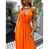 Oranžové dlouhé variabilní šaty BEATRICE s vázáním