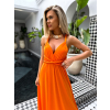 Oranžové dlouhé variabilní šaty BEATRICE s vázáním