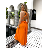 Oranžové dlouhé variabilní šaty BEATRICE s vázáním