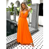 Oranžové dlouhé variabilní šaty BEATRICE s vázáním