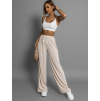 Krémové kalhoty AJSAL s rozšířenými nohavicemi